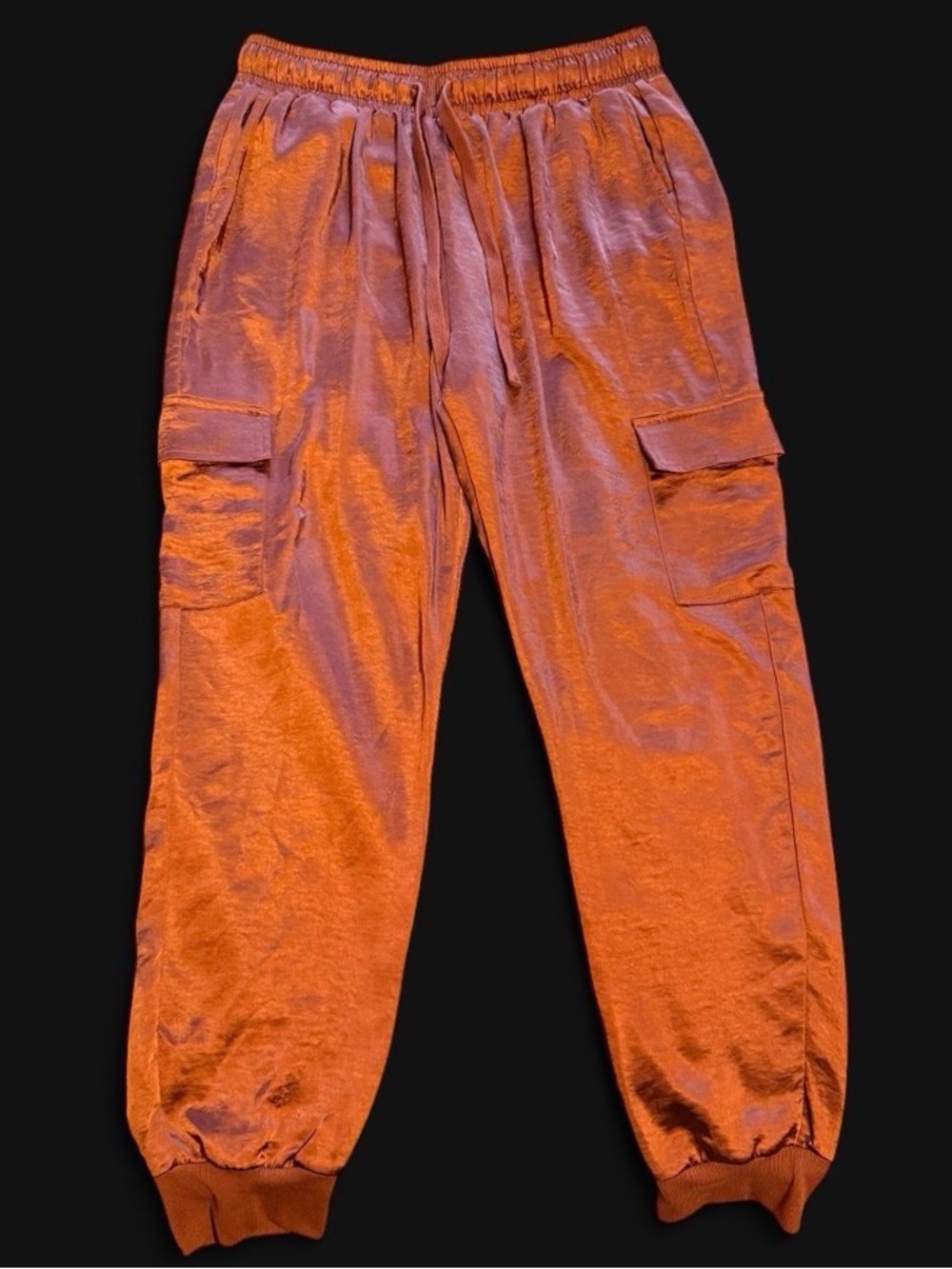 Windsor Copper Satin Cargo Joggers Large